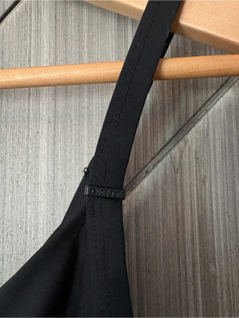 NWT DKNY Black One-Piece Twist Wrap Front Swimsuit Size Medium - Picture 6 of 12